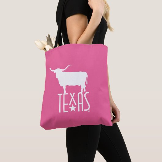 Texasymbole, Longhorn, rosa Tasche (Von Nahem)