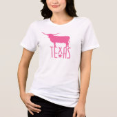 Texasymbole, Longhorn, rosa Tri-Blend Shirt (Vorderseite)