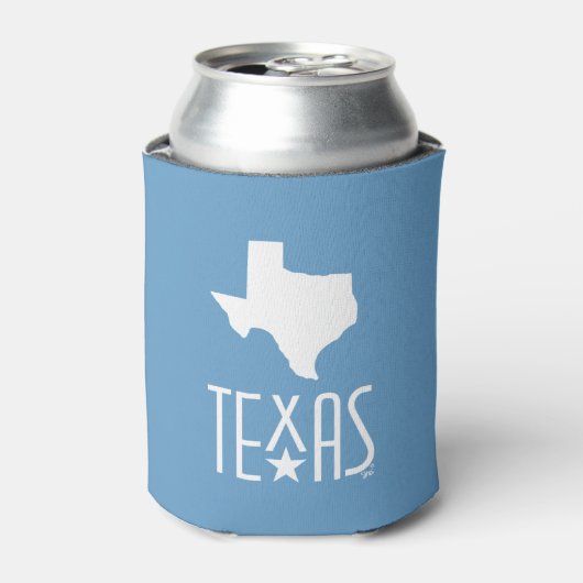 Texasymbole, Staat von Texas, blau Dosenkühler (Kanne Vorderseite)