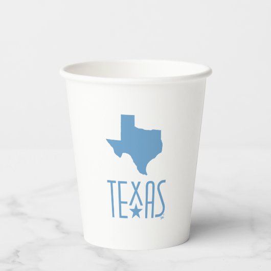 Texasymbole, Staat von Texas, blau Pappbecher (Rückseite)