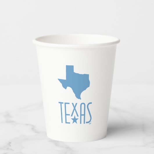 Texasymbole, Staat von Texas, blau Pappbecher (Vorderseite)