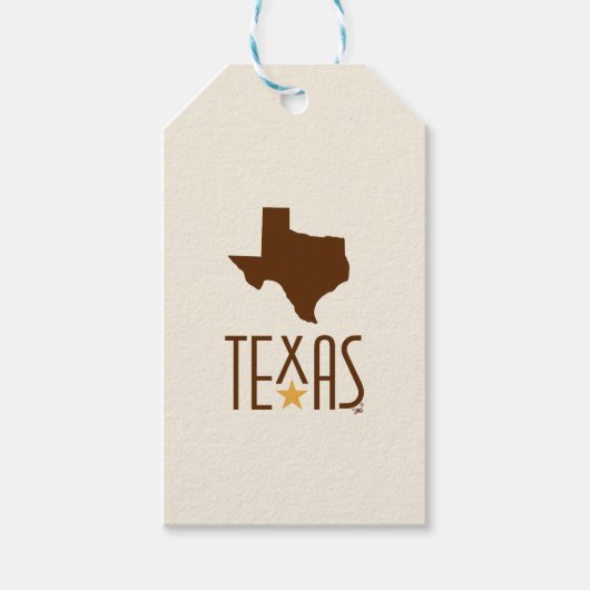 Texasymbole, Staat von Texas, braun Geschenkanhänger (Vorderseite)