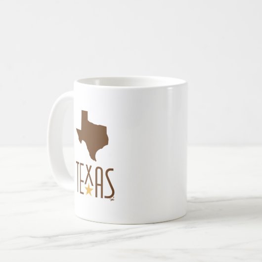 Texasymbole, Staat von Texas, braun Kaffeetasse (Vorderseite Links)