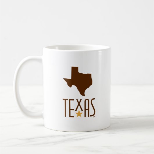 Texasymbole, Staat von Texas, braun Kaffeetasse (Links)