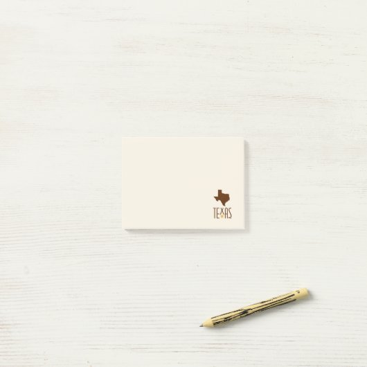 Texasymbole, Staat von Texas, braun Post-it Klebezettel (Auf Schreibtisch)