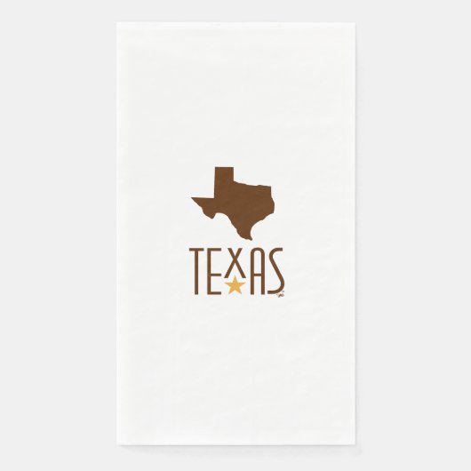 Texasymbole, Staat von Texas, braun Serviette (Vorderseite)