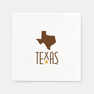 Texasymbole, Staat von Texas, braun Serviette