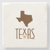 Texasymbole, Staat von Texas, braun Steinuntersetzer (Vorderseite)