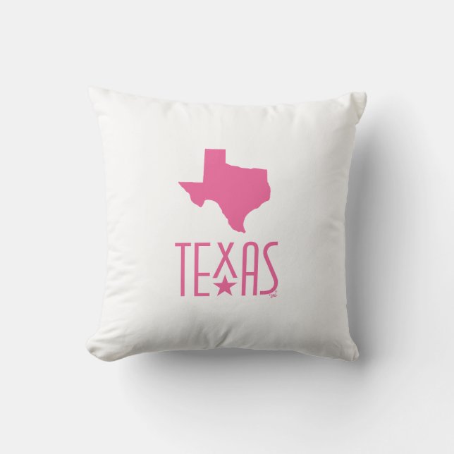 Texasymbole, Staat von Texas, rosa Kissen (Vorderseite)