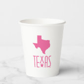 Texasymbole, Staat von Texas, rosa Pappbecher (Rückseite)