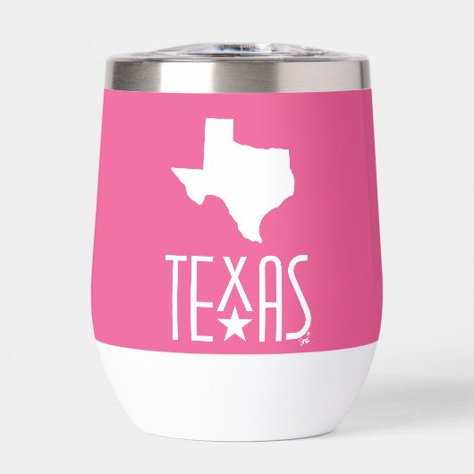 Texasymbole, Staat von Texas weiß, rosa (Vorderseite)