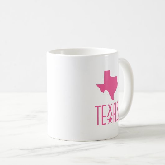 Texasymbole, Texas, rosa Kaffeetasse (VorderseiteRechts)