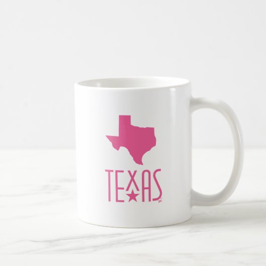 Texasymbole, Texas, rosa Kaffeetasse (Rechts)
