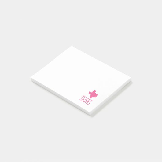 Texasymbole, Texas, rosa Post-it Klebezettel (angewinkelt)