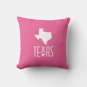 Texasymbole, Texas, weiß, rosa Hintergrund Kissen