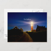 Texel Lighthouse, Nachtaufnahme Postkarte (Vorne/Hinten)