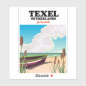 Texel Netherlands Reiseposter Aufkleber (Blatt)