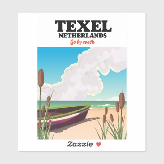 Texel Netherlands Reiseposter Aufkleber (Blatt)