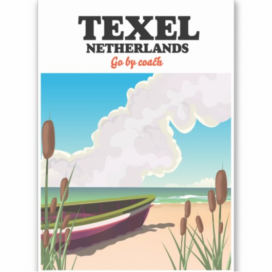 Texel Netherlands Reiseposter Aufkleber (Vorderseite)