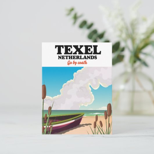 Texel Netherlands Reiseposter Postkarte (Stehend Vorderseite)