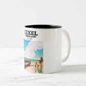 Texel Netherlands Reiseposter Zweifarbige Tasse (VorderseiteRechts)