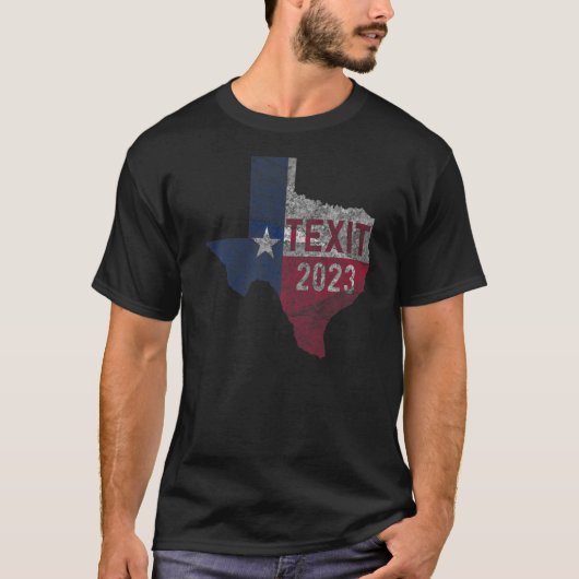 Texit 2023 Texas Pride Distressed Tx Staat Seced T-Shirt (Vorderseite)