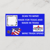 TeXit Coin Cobalt Blue QR Code Visitenkarte (Vorderseite)
