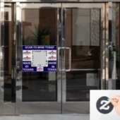 TeXit Coin Cobalt QR Code mit TeXit Coin Logo Fensteraufkleber (Büro Tür)