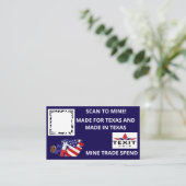 TeXit Coin Dark Blue QR Code Visitenkarte (Stehend Vorderseite)