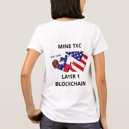 Texit Coin Offizielle Logos und Puzzle Piece T - S T-Shirt (Rückseite)
