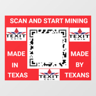 TeXit Coin QR Code 24" x 30" Fensteraufkleber