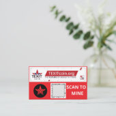 TEXIT-MÜNZEN OFFIZIELLES LOGO QR-CODE ROTER HINTER VISITENKARTE (Stehend Vorderseite)