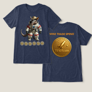 TexitCoin Goldmünze Rückseite und Armadillo Vorder Tri-Blend Shirt