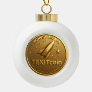 TexitCoin Goldmünze Weihnachten Keramik Kugel-Ornament