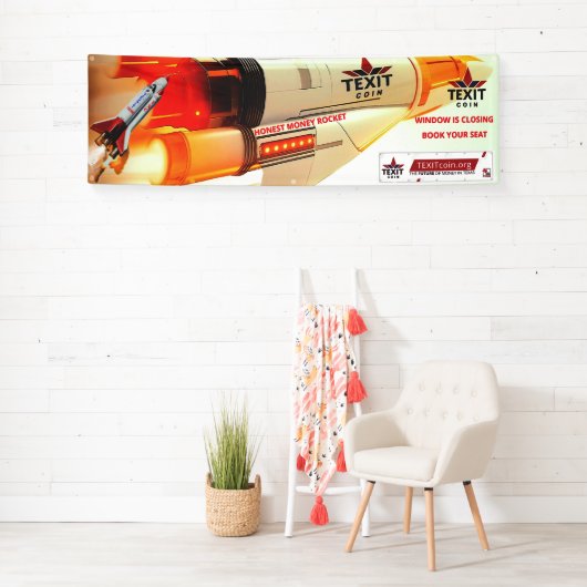 TexitCoin Honest Money Rocket Vinyl Banner (Insitu)
