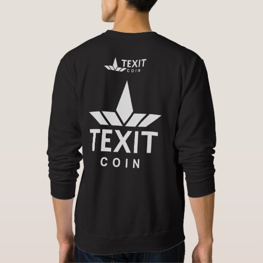 TexitCoin Offilical Logo on Back M or F Black Long Sweatshirt (Rückseite)