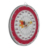 TexitCoin rot und weiß mit Texit-Logo/RocketShip Dartscheibe (Vorderseite Links)