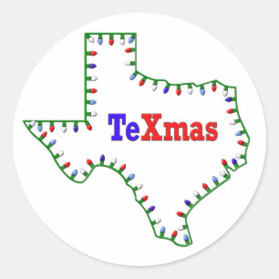 TeXmas Lichter Runder Aufkleber