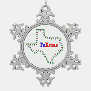 TeXmas Verzierung Schneeflocken Zinn-Ornament