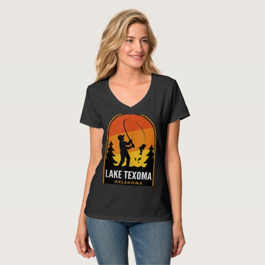 Texoma Oklahoma Fischen T-Shirt (Vorderseite Vollansicht)
