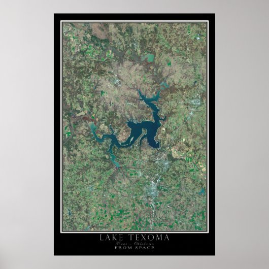 Texoma - Oklahoma Satellite Poster Map (Vorne)