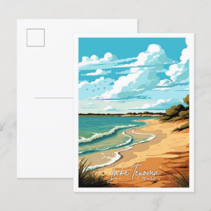 Texoma Texas Travel Vintage Illustration Postkarte