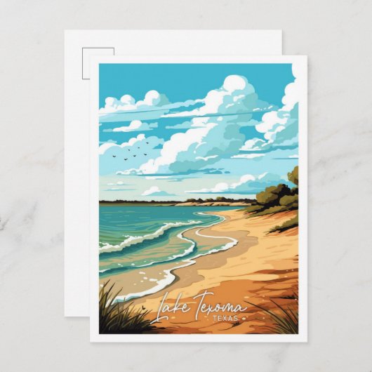 Texoma Texas Travel Vintage Illustration Postkarte (Vorne/Hinten)