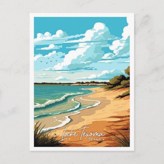 Texoma Texas Travel Vintage Illustration Postkarte (Vorderseite)