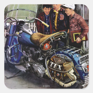Texs Motorrad Quadratischer Aufkleber