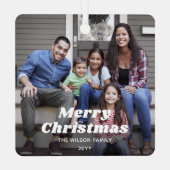 Text 2 Foto Einfache weiße Retro-Typografie Ornament Aus Metall (Rückseite)