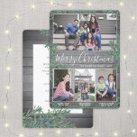 Text 4 FotoCollage & Captions Holz und Kiefer Feiertagskarte<br><div class="desc">Senden Sie stilvolle fröhliche Grüße und teilen Sie Ihre Lieblingsfotos mit einer individuellen Urlaubskarte mit vier Fotos. Der gesamte Text auf dieser Vorlage lässt sich einfach so anpassen, dass er jeden beliebigen Text enthält, z. B. Frohe Weihnachten, glückliche Feiertage, Frohe Festtage, Neujahrsjubiläen usw. (IMAGE PLACEMENT TIP: Eine einfache Möglichkeit, ein...</div>