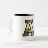 Text "A" Zweifarbige Tasse (Vorderseite Links)