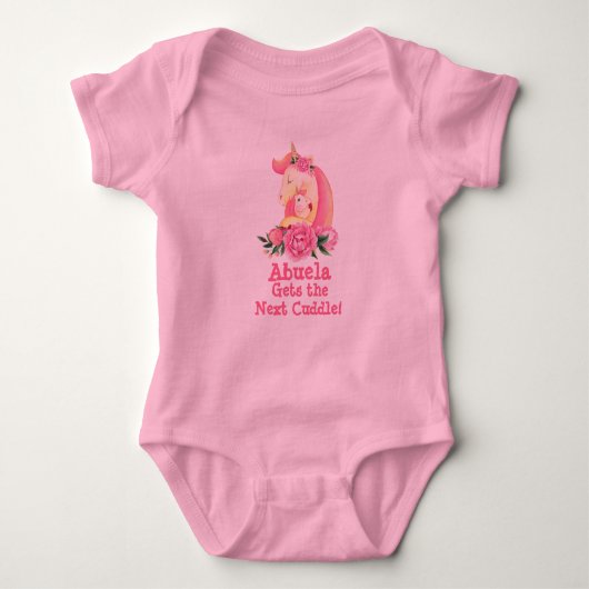 Text ändern Abuela erhält nächsten Cuddle Unicorn- Baby Strampler (Vorderseite)