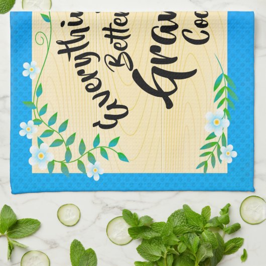 Text ändern Alles schmeckt besser, wenn Oma Geschirrtuch (Gefaltet)